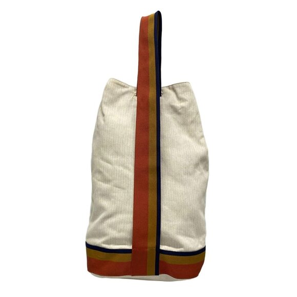 Auth HERMES Cavalier Cream Orange Multi Toile chevron Polyamide Backpack - Picture 2 of 16
